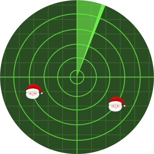 a radar showing two santa faces